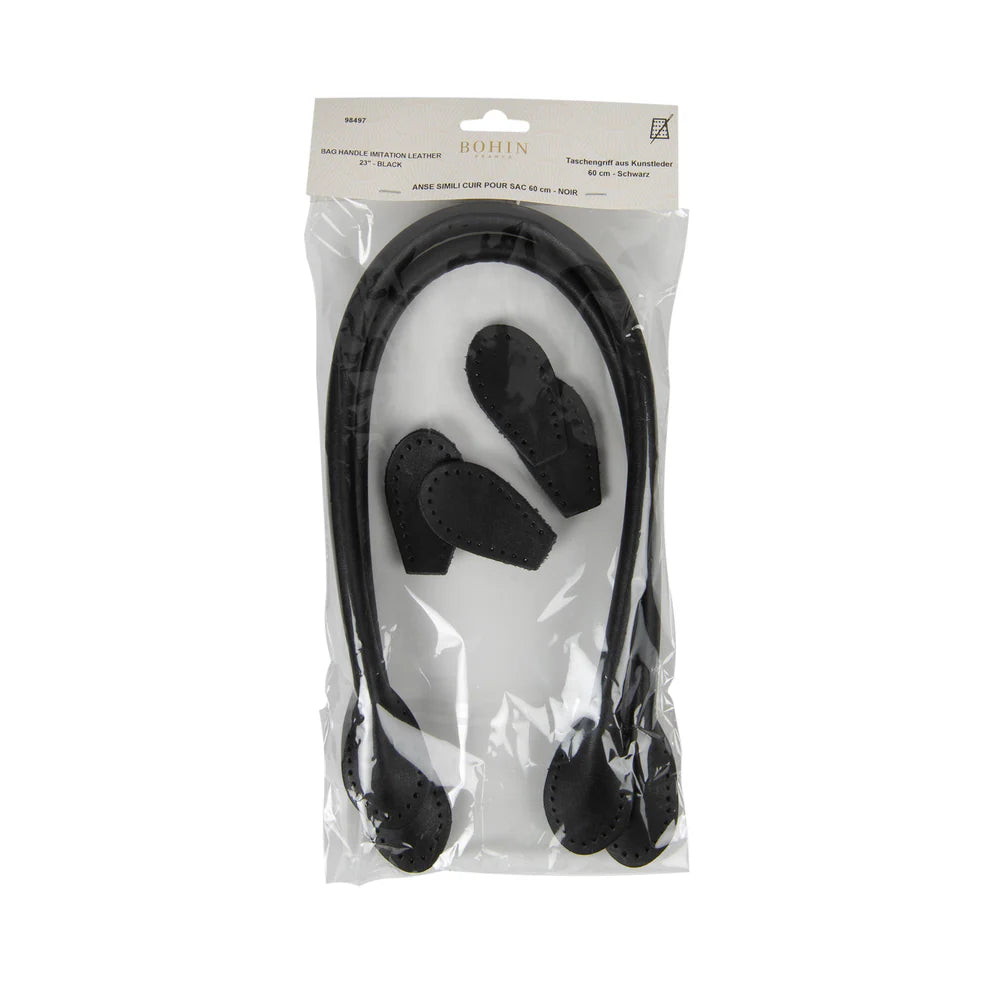 Anse noire simili cuir pour sac BOHIN
