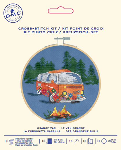 Kit Point de croix Le van orange DMC