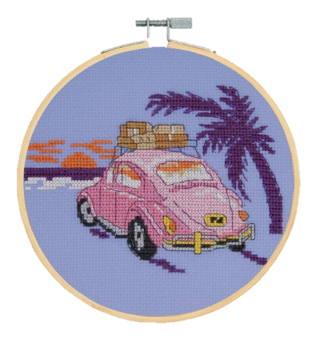Kit Point de croix La coccinelle rose DMC