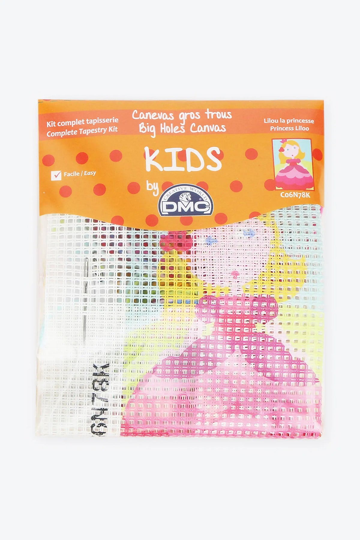 Kit canevas gros trous kids Lilou la princesse DMC
