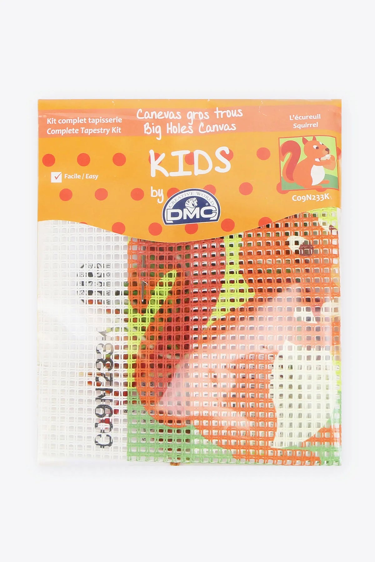 Kit canevas gros trous kids L'Écureuil DMC