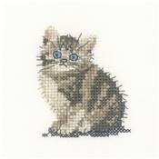 Kit point de croix compté - Chaton tigré 6 x 7.5 cm