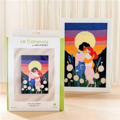 Kit canevas Amours lunaires 20 x 30 cm MILPOINT