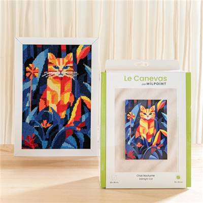 Kit canevas Chat nocturne 20 x 30 cm MILPOINT