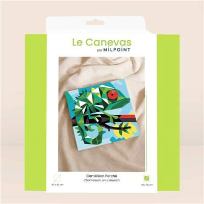 Kit canevas Caméléon perché 30 x 30 cm MILPOINT