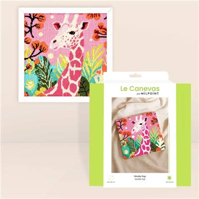 Kit canevas Girafe pop 30 x 30 cm MILPOINT