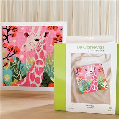 Kit canevas Girafe pop 30 x 30 cm MILPOINT