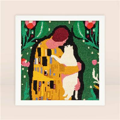 Kit canevas Le baiser félin 30 x 30 cm MILPOINT