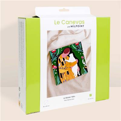 Kit canevas Le baiser félin 30 x 30 cm MILPOINT