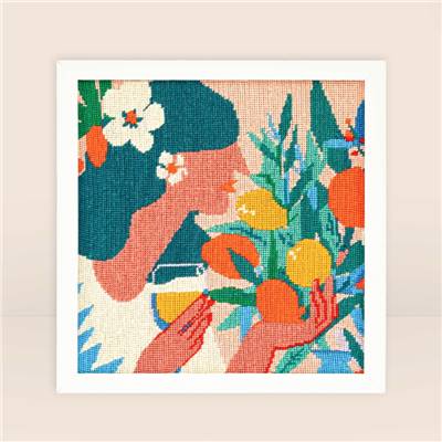 Kit canevas La dame aux agrumes 30 x 30 cm MILPOINT