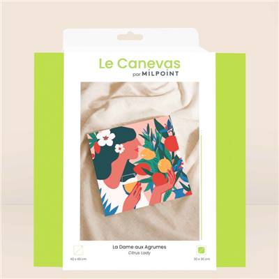 Kit canevas La dame aux agrumes 30 x 30 cm MILPOINT