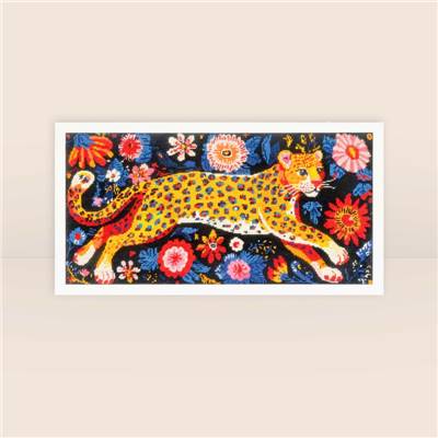 Kit canevas Panthère aux fleurs 30 x 60 cm MILPOINT