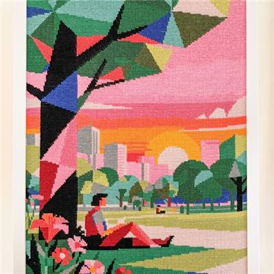 Kit canevas Parc au crépuscule 40 x 50 cm MILPOINT