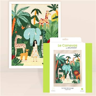 Kit canevas Au coeur de la jungle 40 x 50 cm MILPOINT