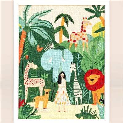 Kit canevas Au coeur de la jungle 40 x 50 cm MILPOINT