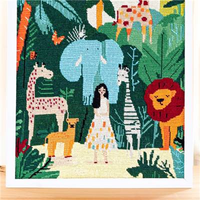 Kit canevas Au coeur de la jungle 40 x 50 cm MILPOINT