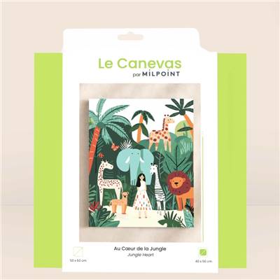 Kit canevas Au coeur de la jungle 40 x 50 cm MILPOINT