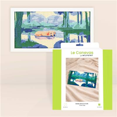 Kit canevas Sieste dans la forêt 40 x 20 cm MILPOINT