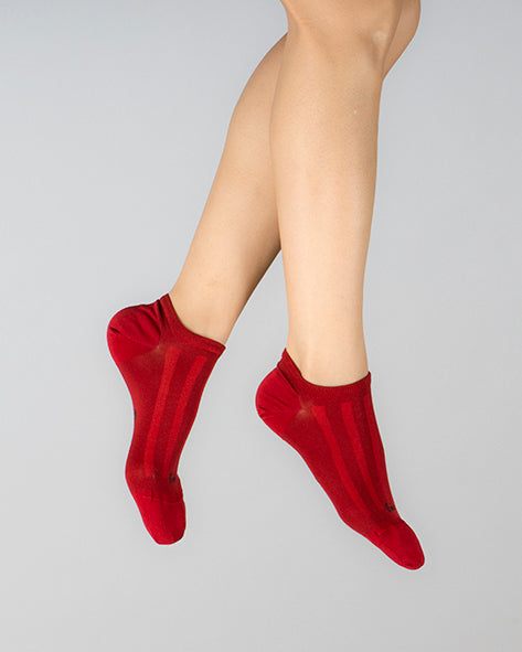 Women's plain red silk socks