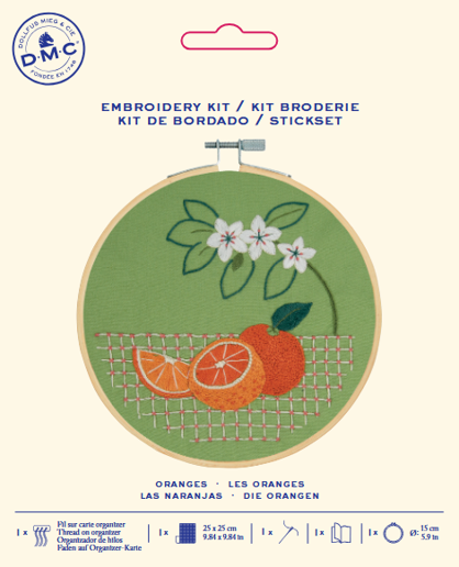 Kit Broderie traditionnelle Les Oranges DMC