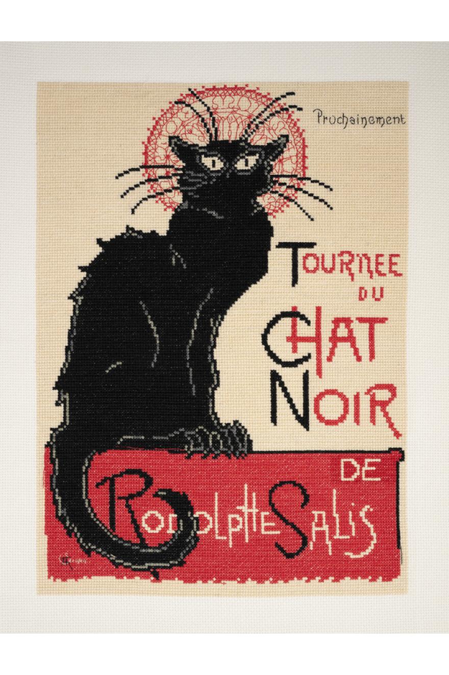 Kit point de croix "Tournée du chat noir" de Théophile-Alexandre Steinlen DMC