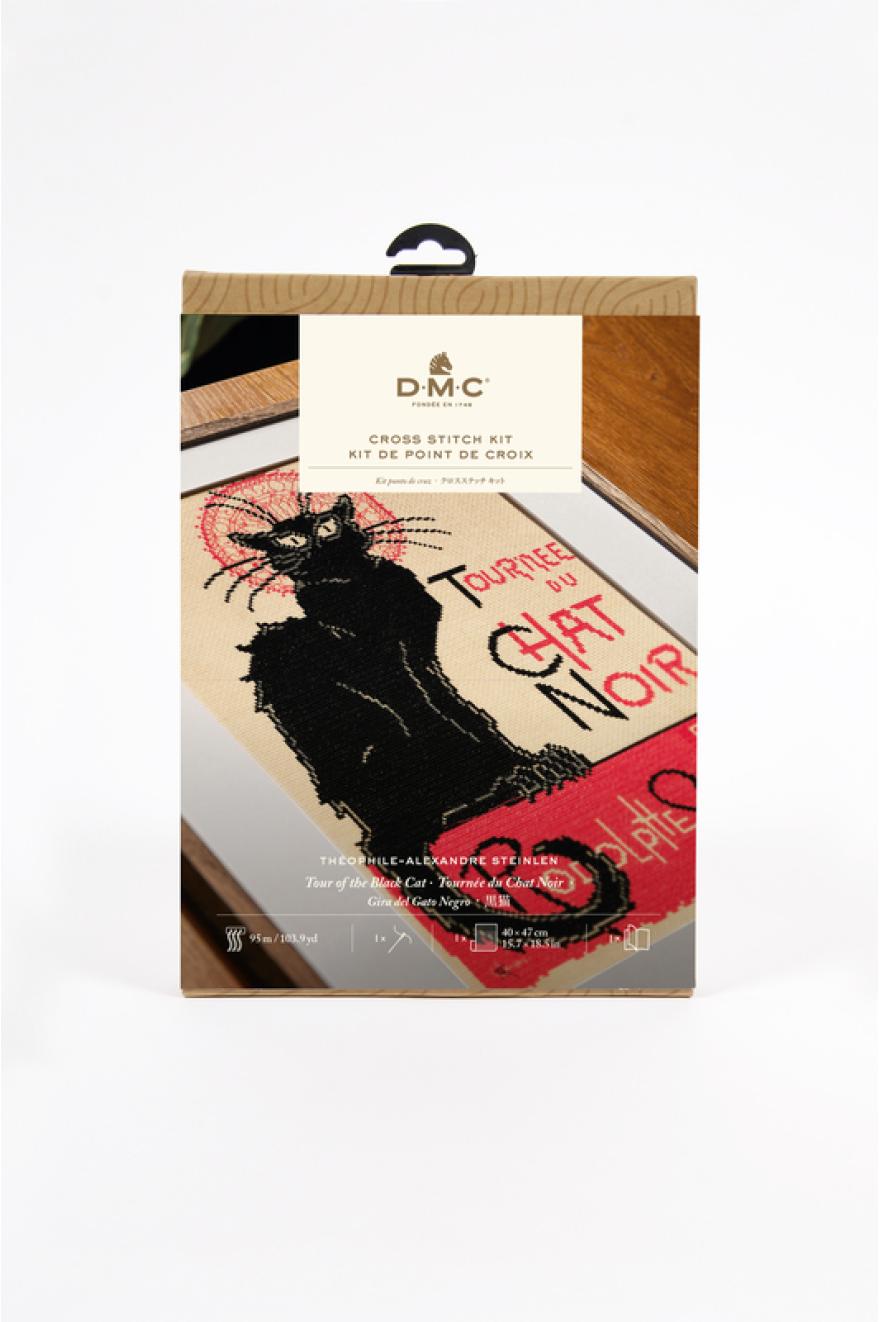 Kit point de croix "Tournée du chat noir" de Théophile-Alexandre Steinlen DMC