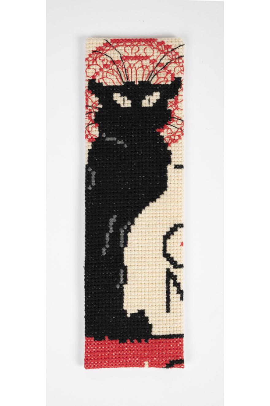 Kit marque-pages au point de croix "Tournée du chat noir" de Théophile-Alexandre Steinlen DMC