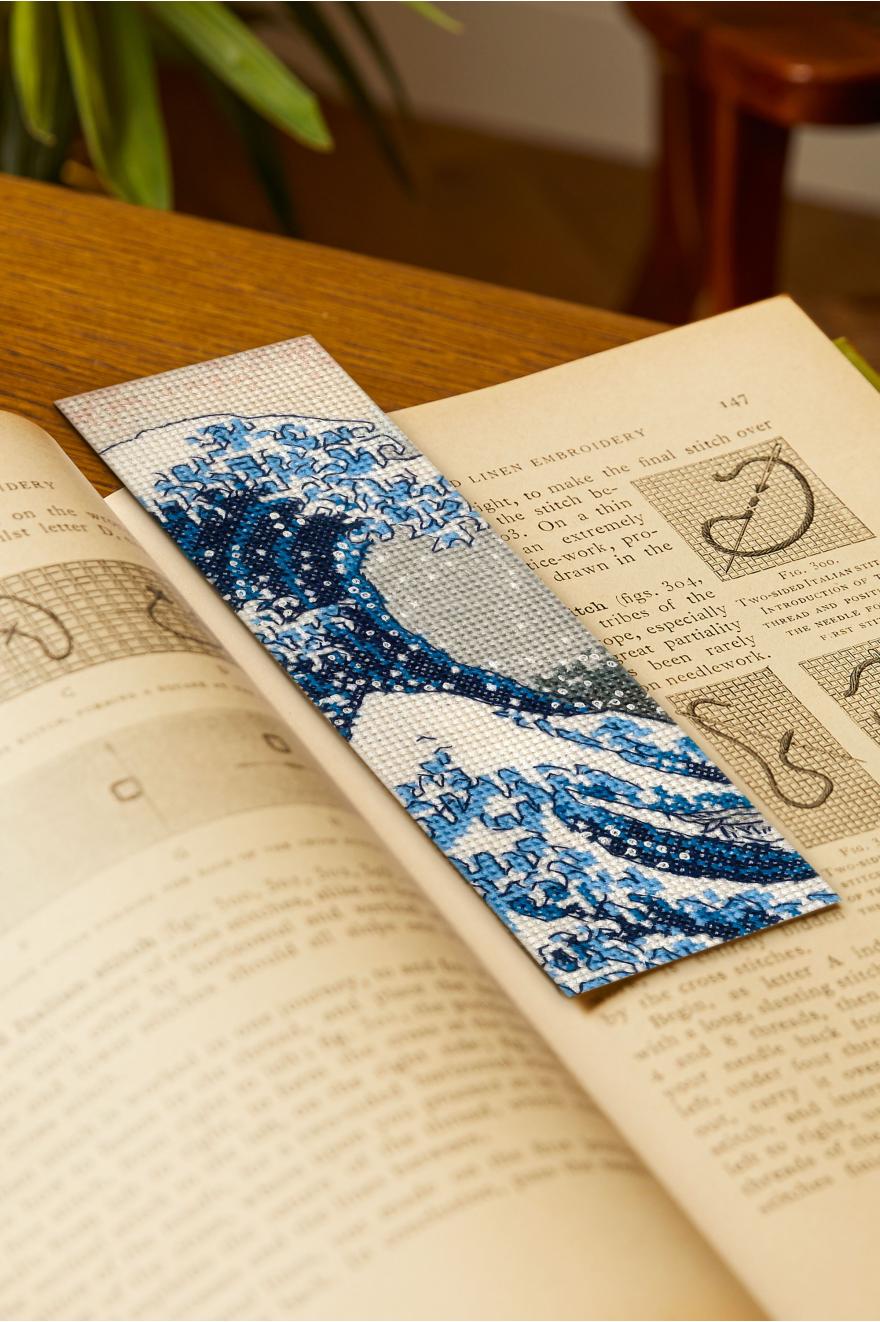 Kit marque-pages "La grande vague" de Katsushika Hokusai DMC
