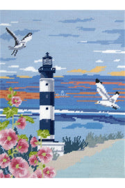 Le phare en Tapisserie au demi point - niveau intermédiaire 30 x 40 cm DMC