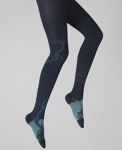 Collants en Coton Femme Reflets d'un arbre